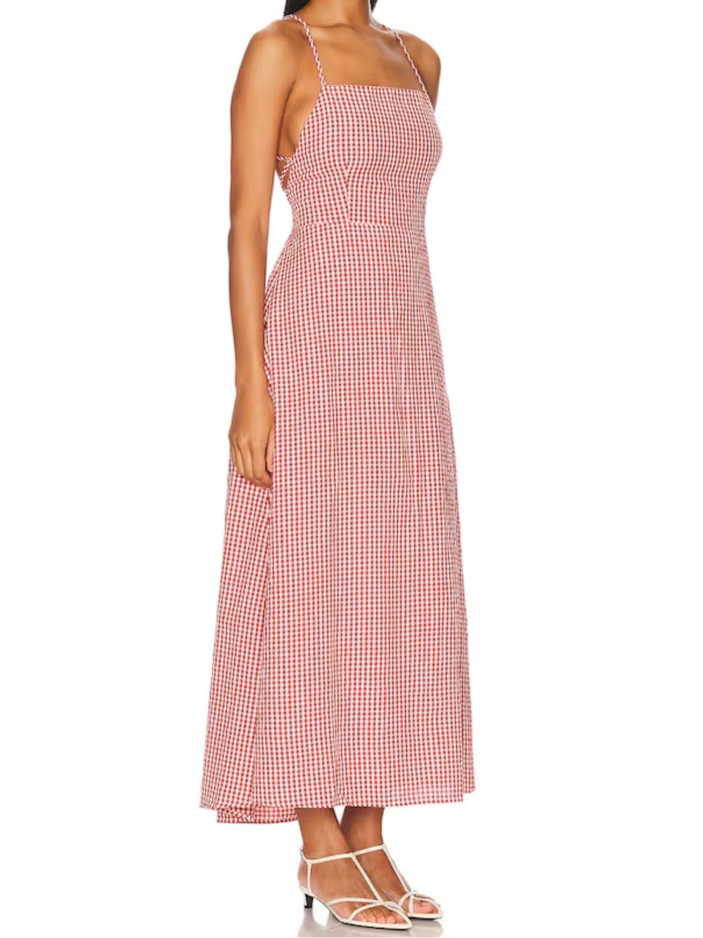 NWT Posse Strappy Back Cotton Red Gingham Dress XS - Picture 3 of 5